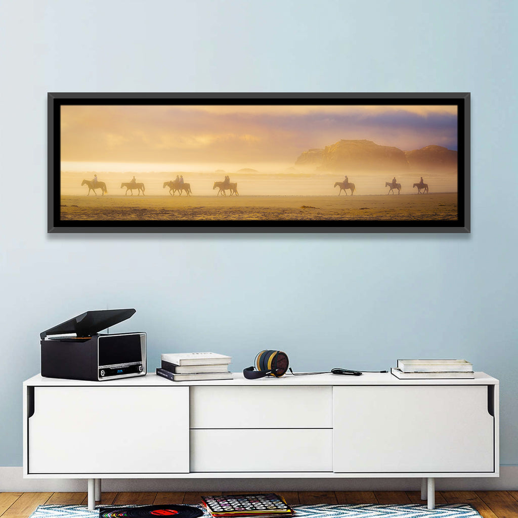Misty Beach Horseback Riders Wall Art