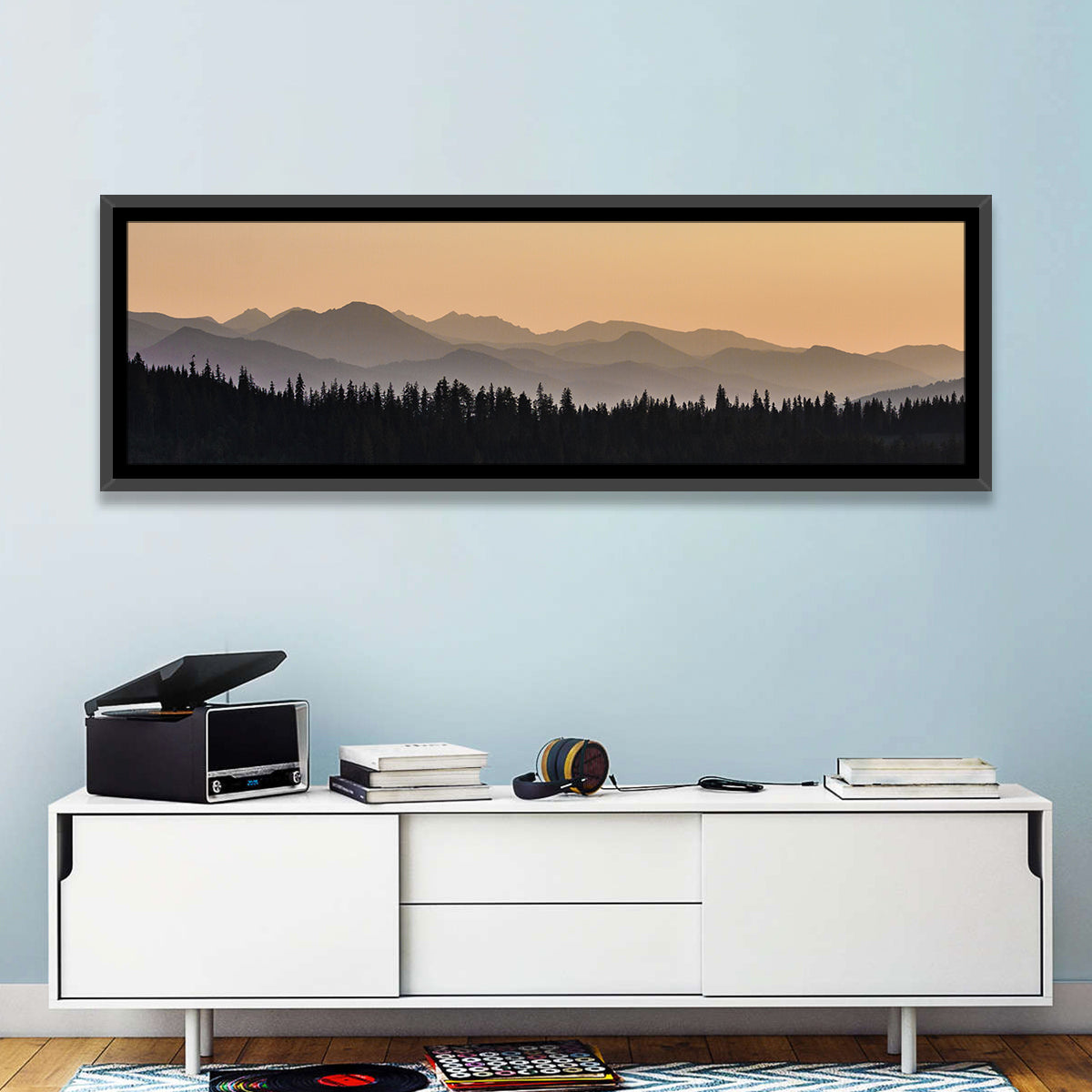 Lavender Mountain Ridge Silhouettes Wall Art