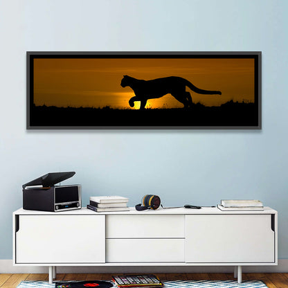 Cougar Silhouette at Sunset Wall Art