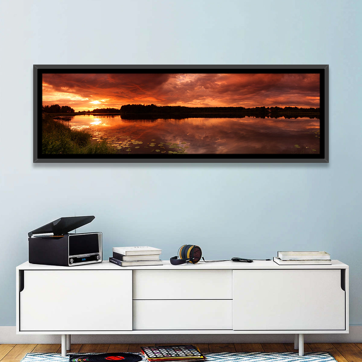 Sunset Lake Reflection Wall Art