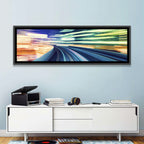 Curved Monorail Light Trails Wall Art