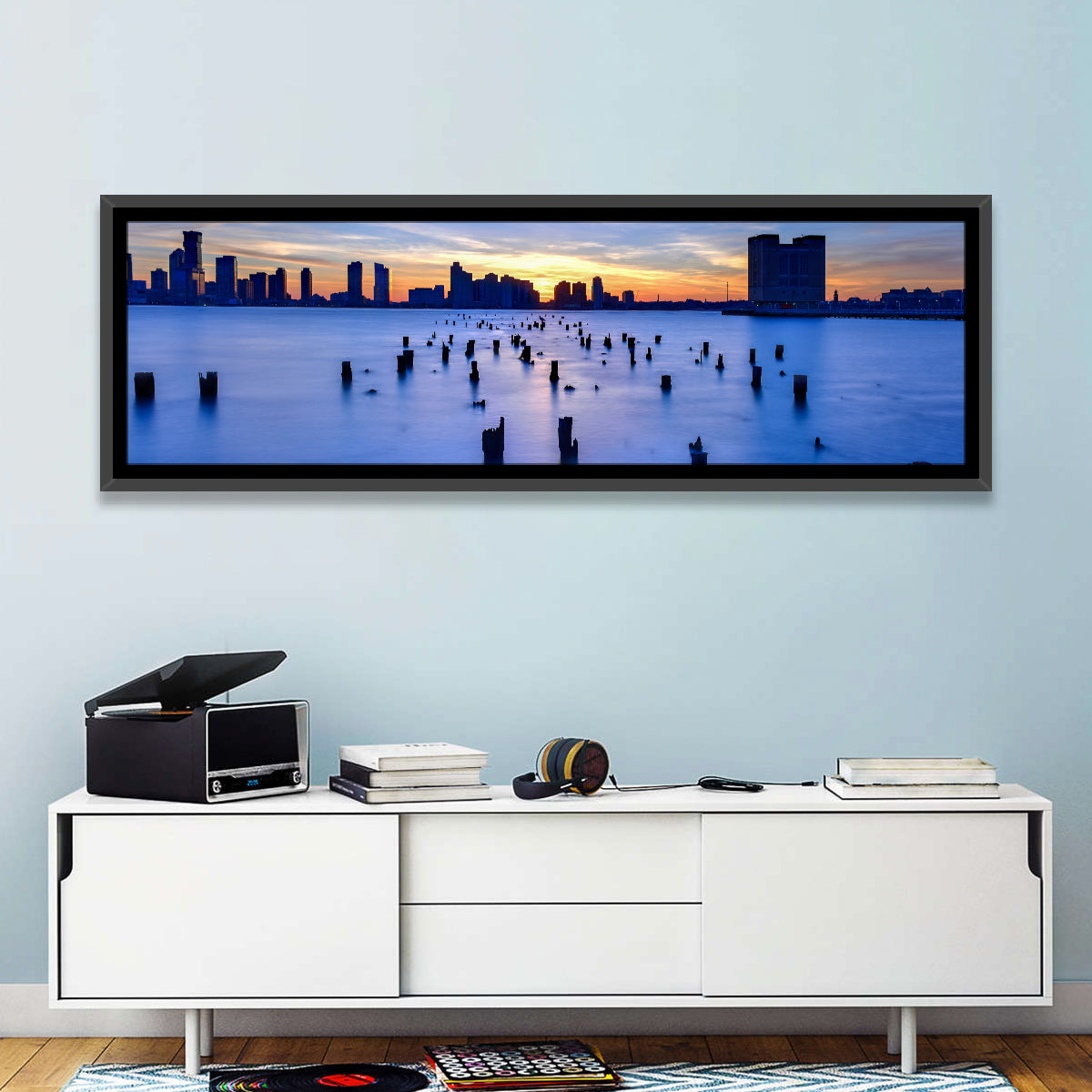Jersey City Skyline at Dusk Wall Art
