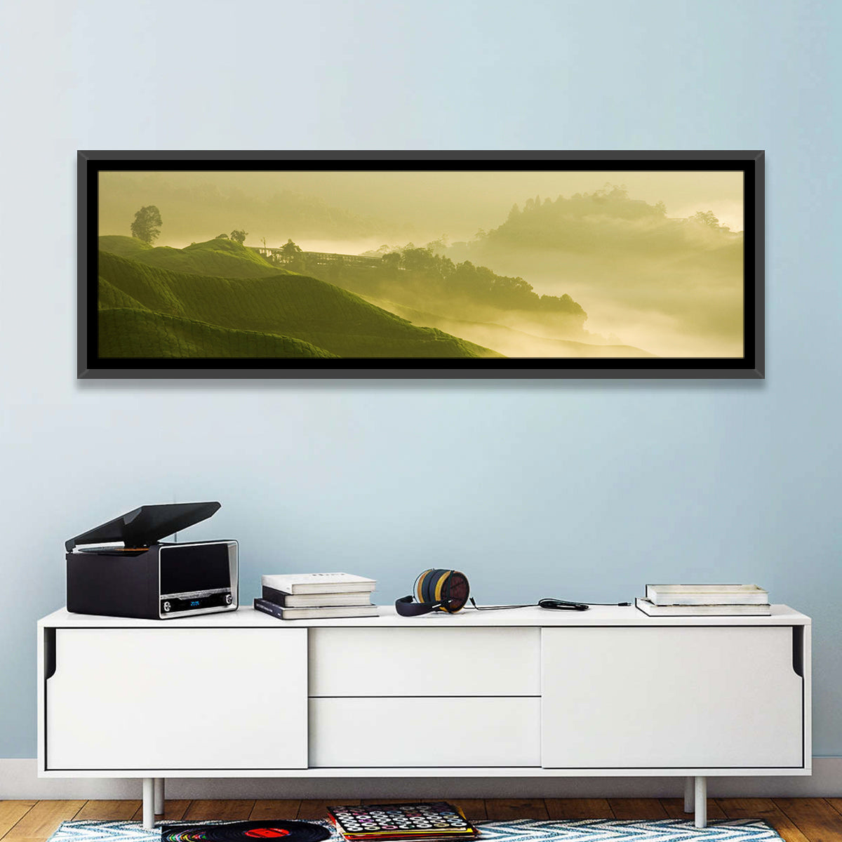 Tea Plantation Morning Mist Wall Art