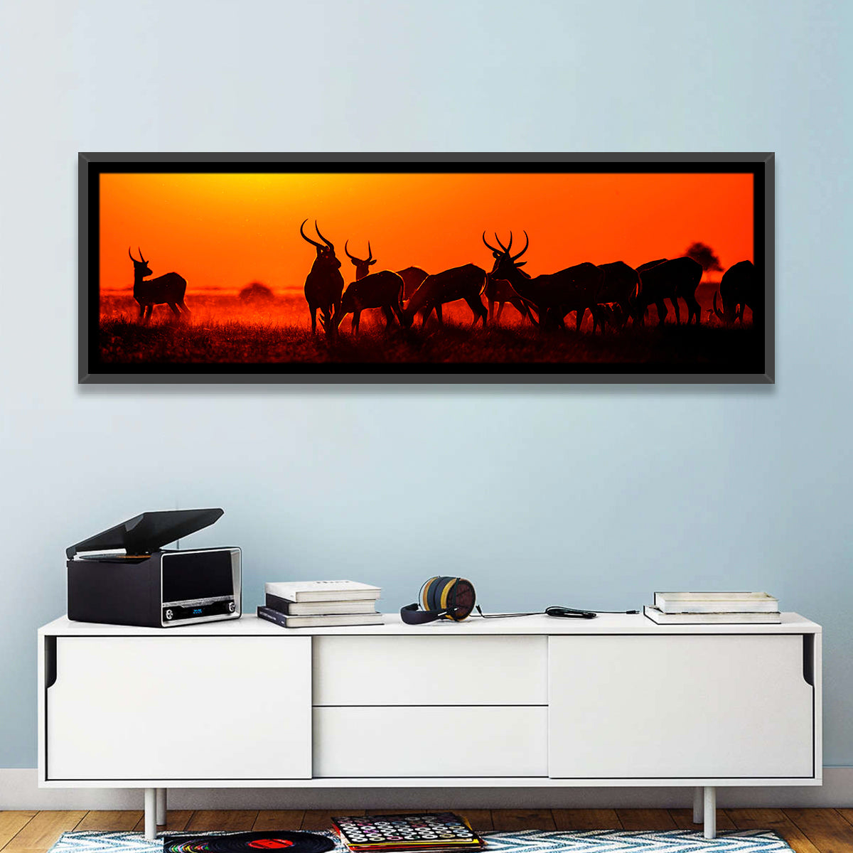 Antelope Herd at Sunset Wall Art