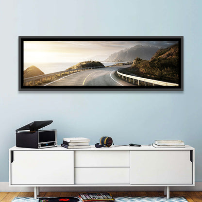 Golden Sunrise Coastal Road Wall Art