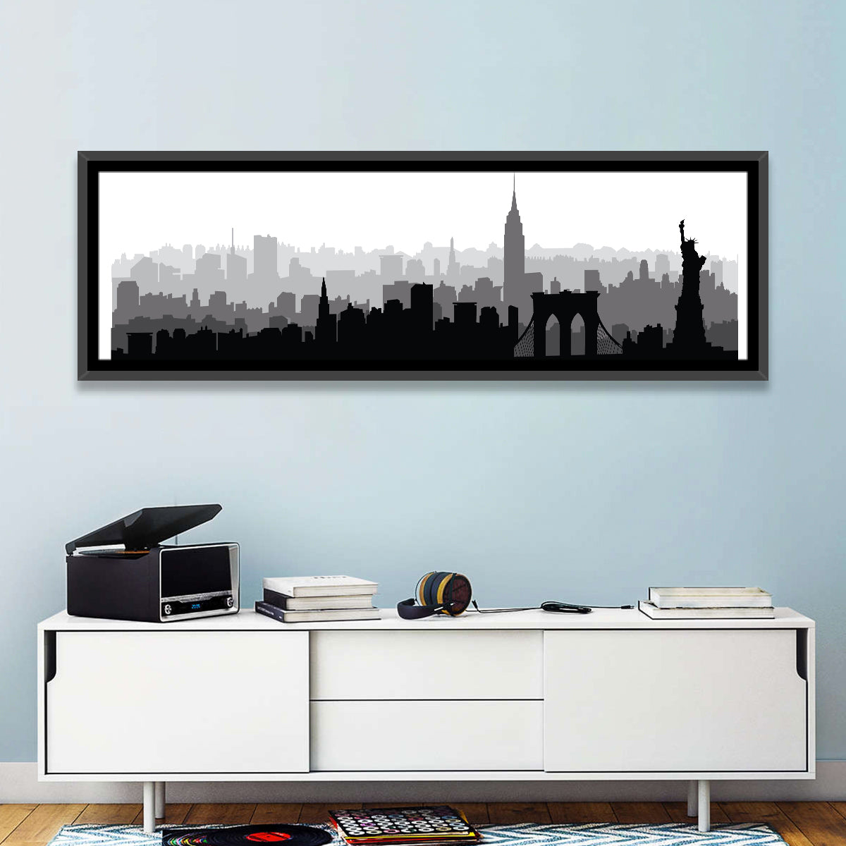 New York Skyline Silhouette Wall Art