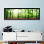 Sunlit Misty Forest Wall Art