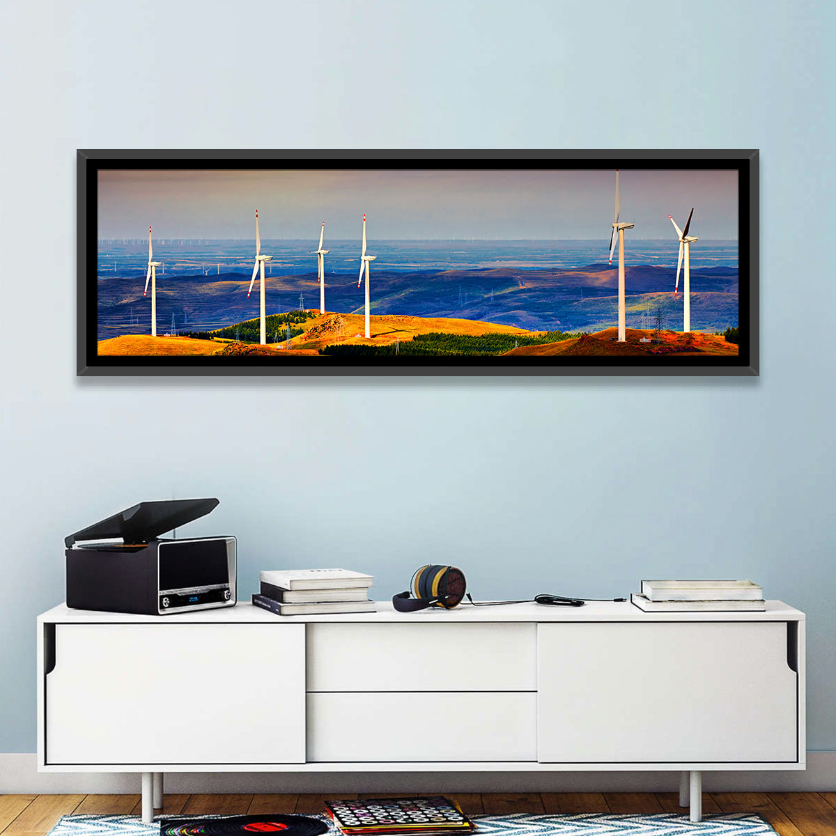 Golden Hour Wind Turbines Wall Art