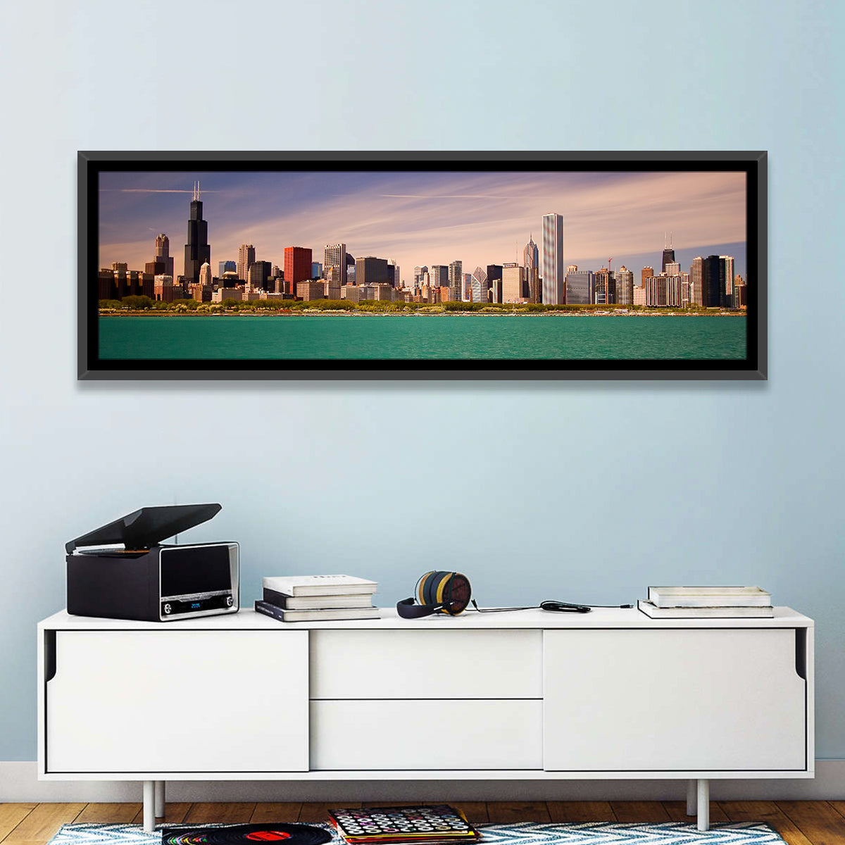 Chicago Skyline Above Lake Michigan Wall Art