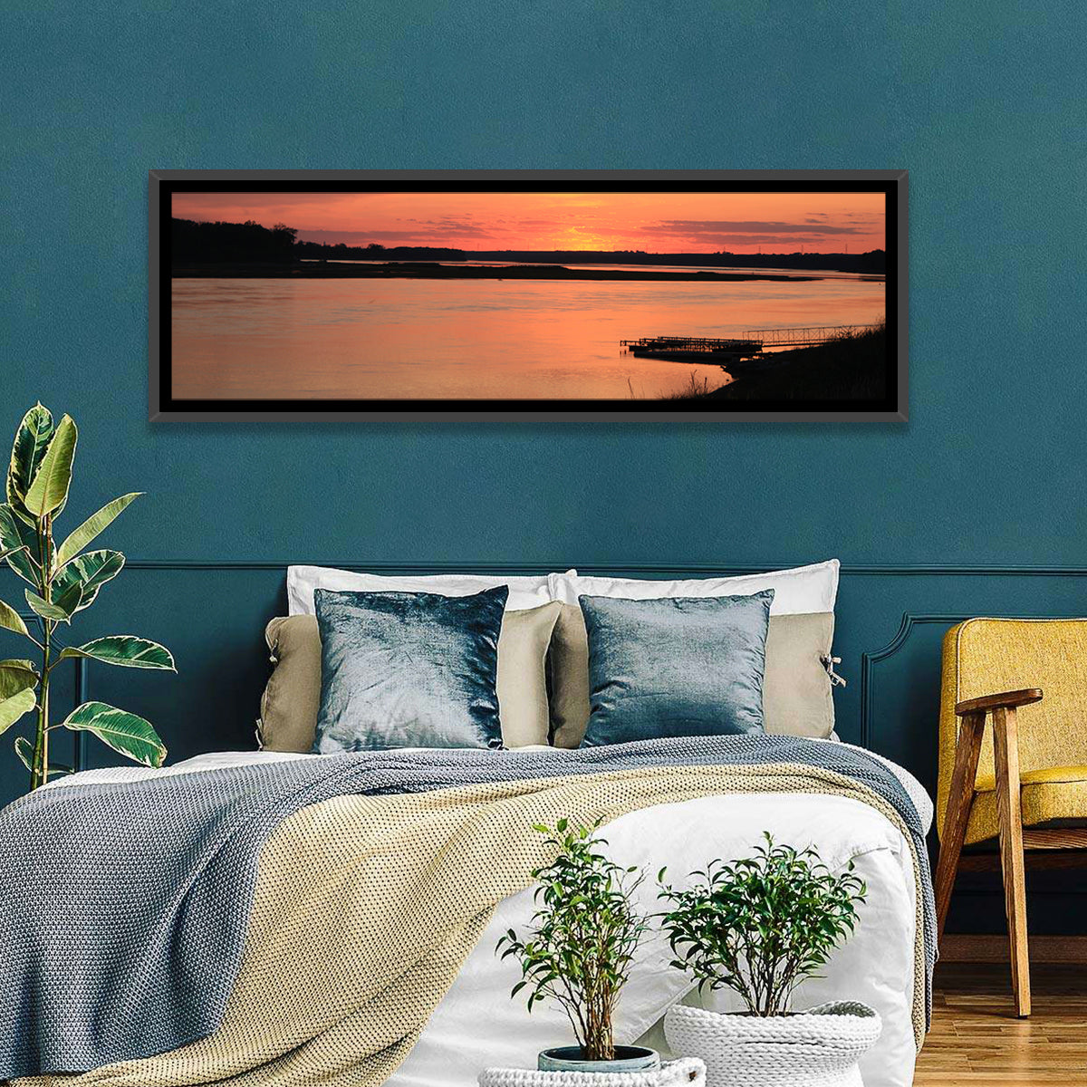 Missouri River Sunset at Dusk Wall Art