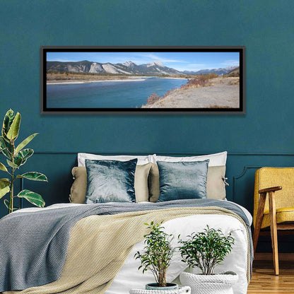 Mount Aeolus Over Athabasca Riverbank Wall Art