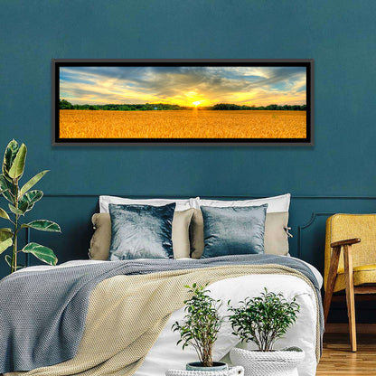 Wheat Field Sunset Wall Art