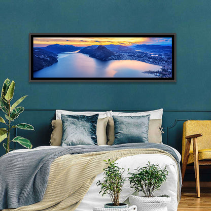 Sunset Over Lake Lugano Wall Art