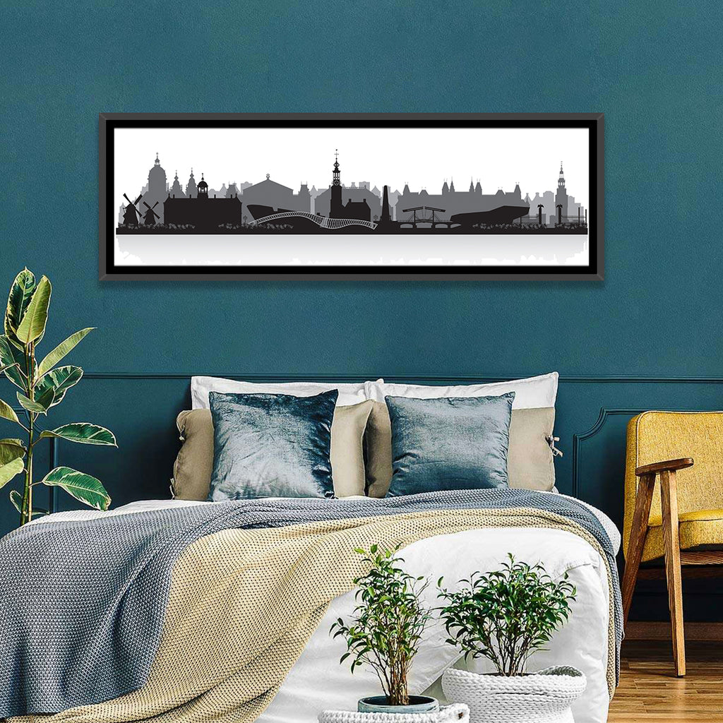 Amsterdam Skyline Silhouette Wall Art
