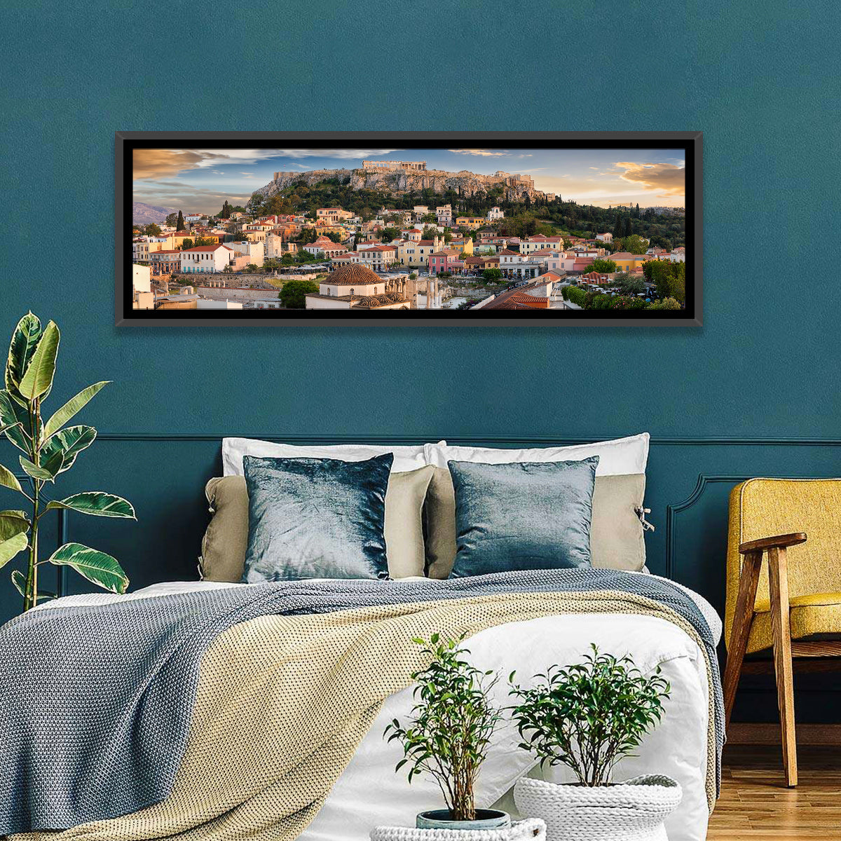 Acropolis and Parthenon Over Athens at Golden Hour Wall Art