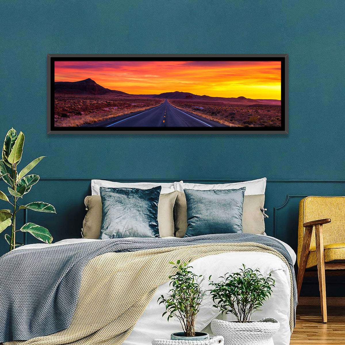 Infinite Desert Road Sunset Wall Art