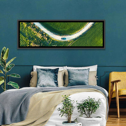 Aerial Farm Fields at Golden Hour Wall Art