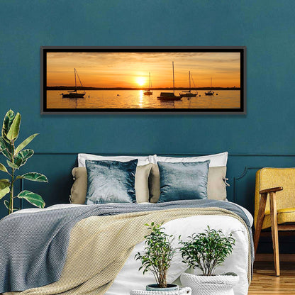 Lake Mendota Golden Sailboats Wall Art