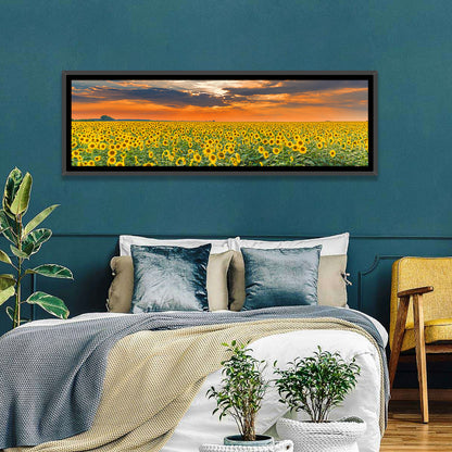 Golden Hour Sunflower Field Wall Art