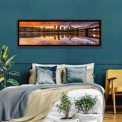 Portland Skyline at Sunset Wall Art