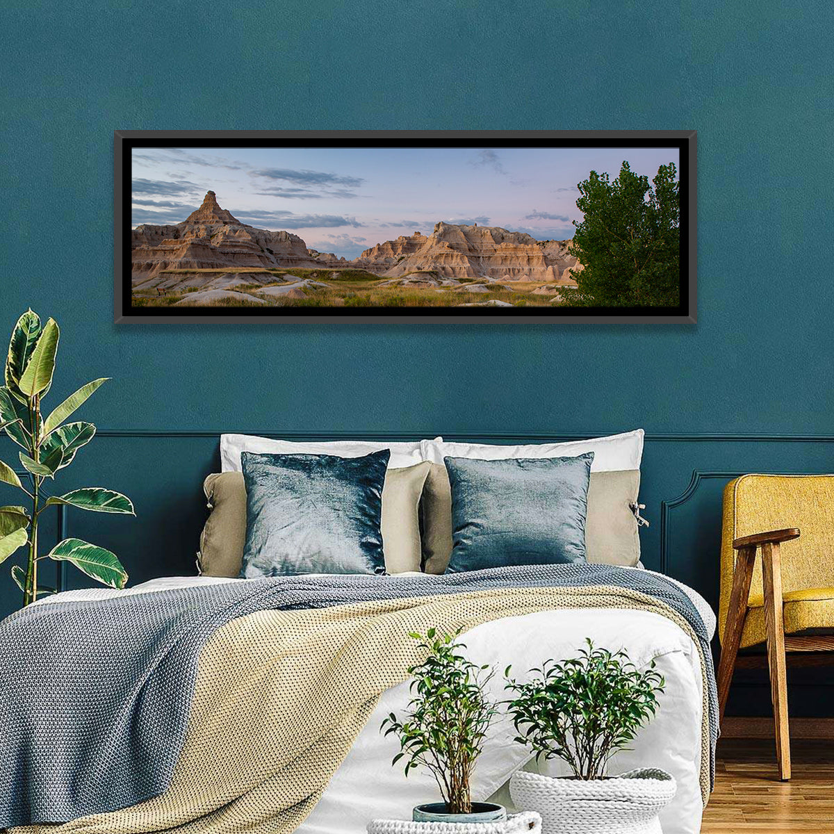 Badlands Golden Hour Meadow Wall Art