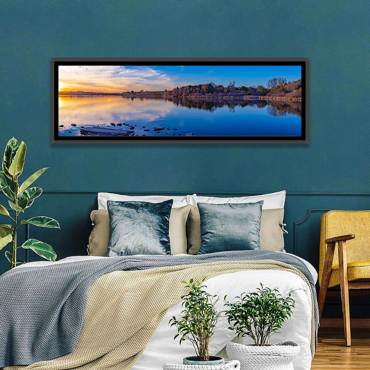 Lake Zorinsky Sunset Reflection Wall Art