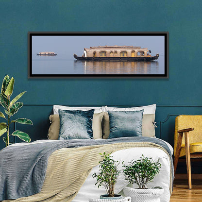 Thatched Houseboat on Vembanad Lake Wall Art