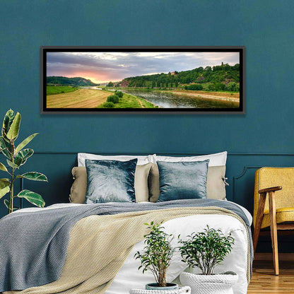 Elbe River at Golden Hour Wall Art