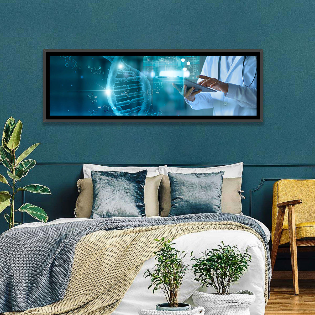 Doctor with Dna Helix Wall Art