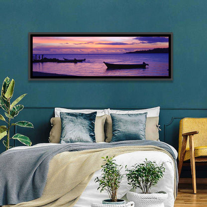 Malolo Island Sunset with Moored Boats Wall Art