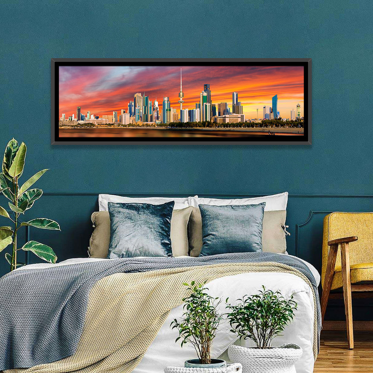 Shuwaikh Port at Dusk Wall Art