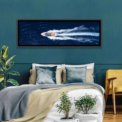 Sleek Speedboat Over Navy Sea Wall Art