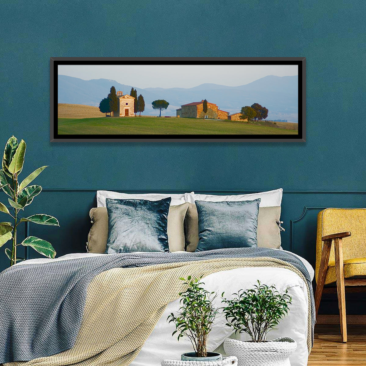 Vitaleta Chapel, Tuscany Wall Art in a room, panoramic