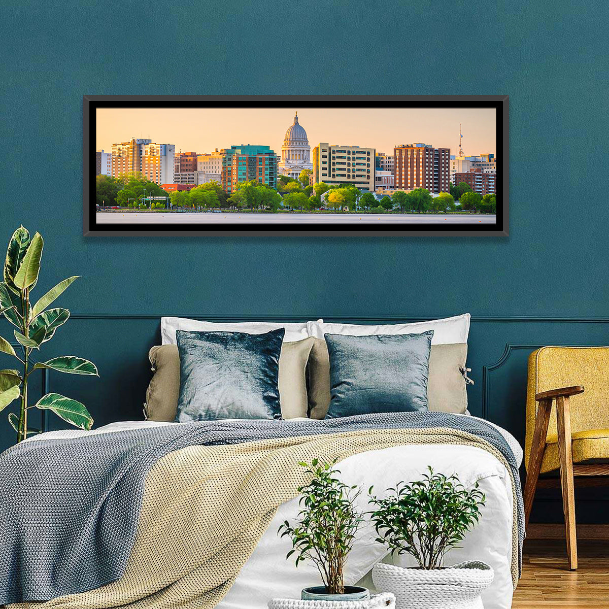 Madison Skyline at Lake Monona Wall Art