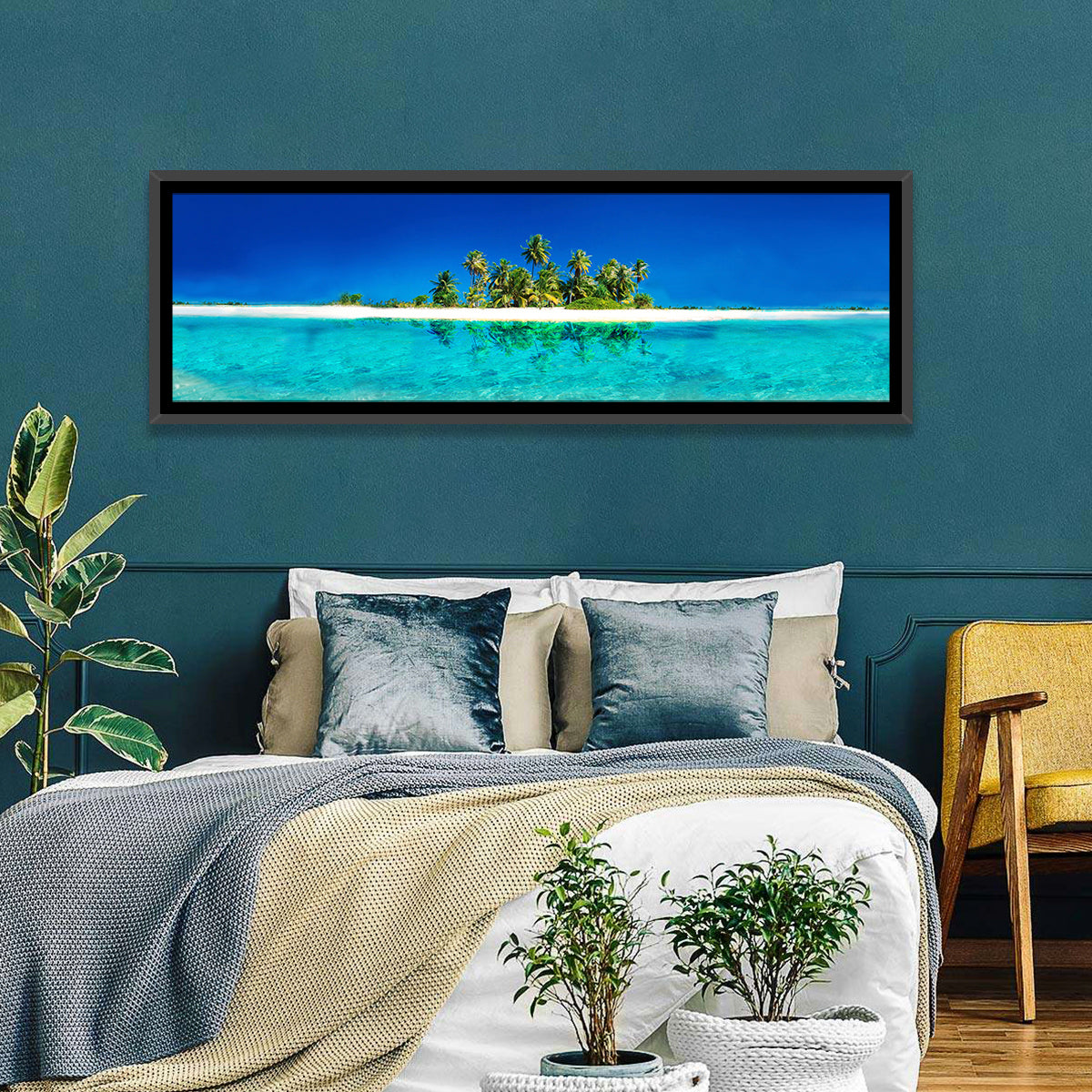 Tranquil Split-level Tropical Island Seascape Wall Art