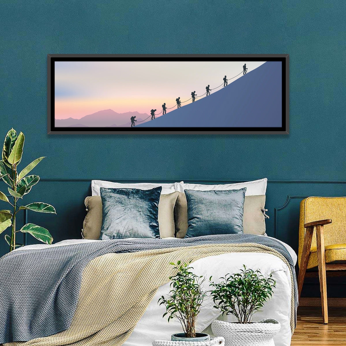 Eight Mountaineers at Dawn Wall Art