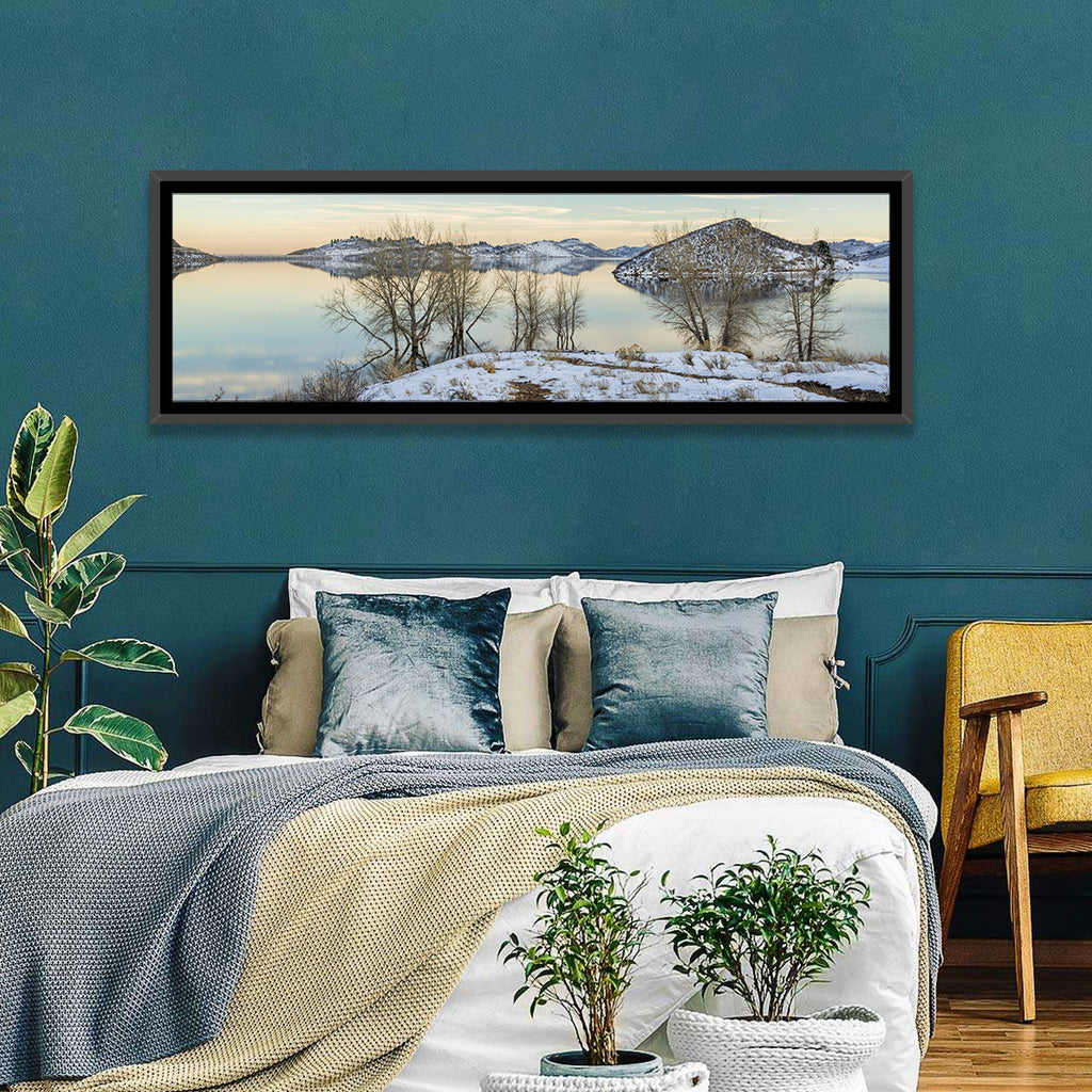 Horsetooth Reservoir Frozen Reflection Wall Art