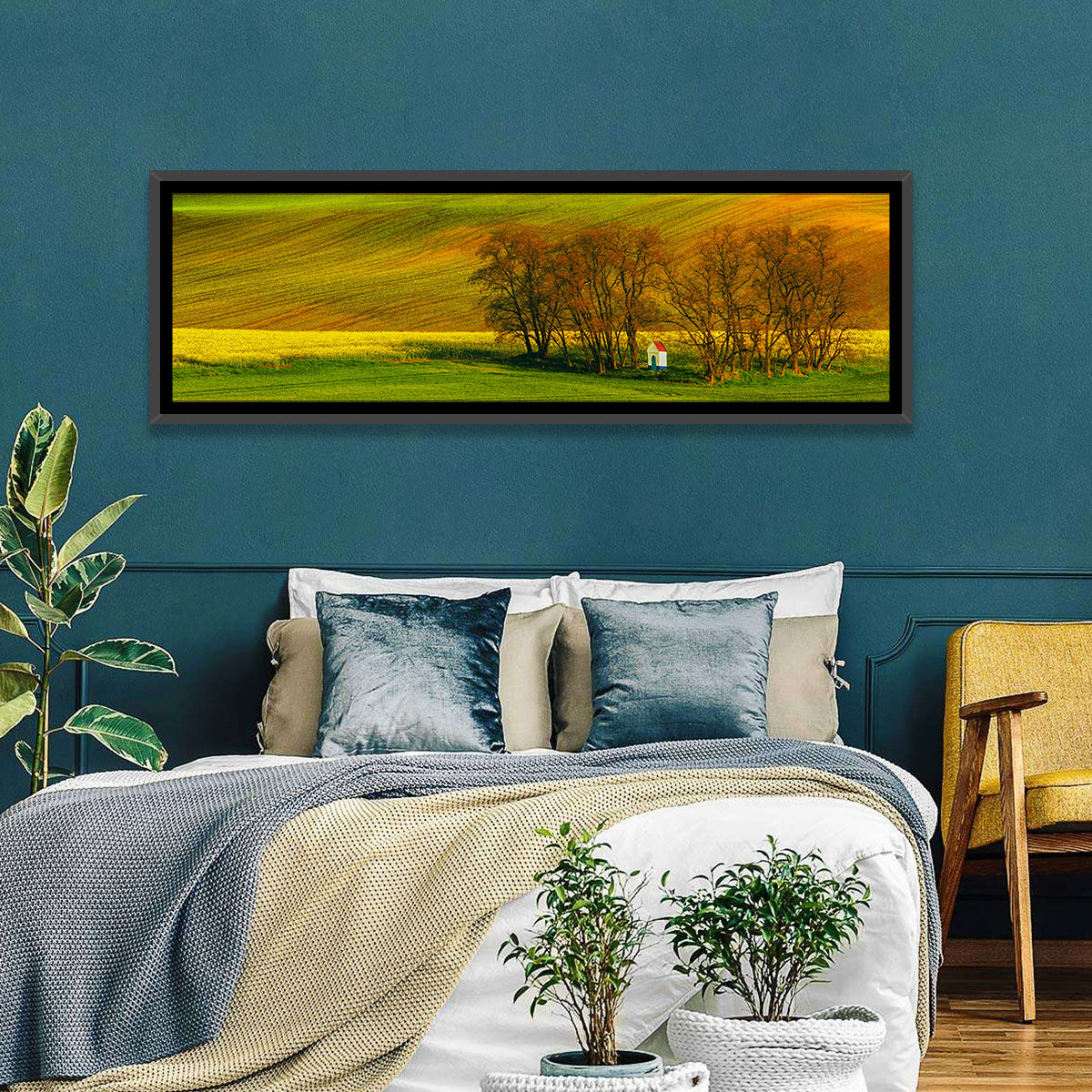 Moravian Wheat Fields with Chapel Wall Art