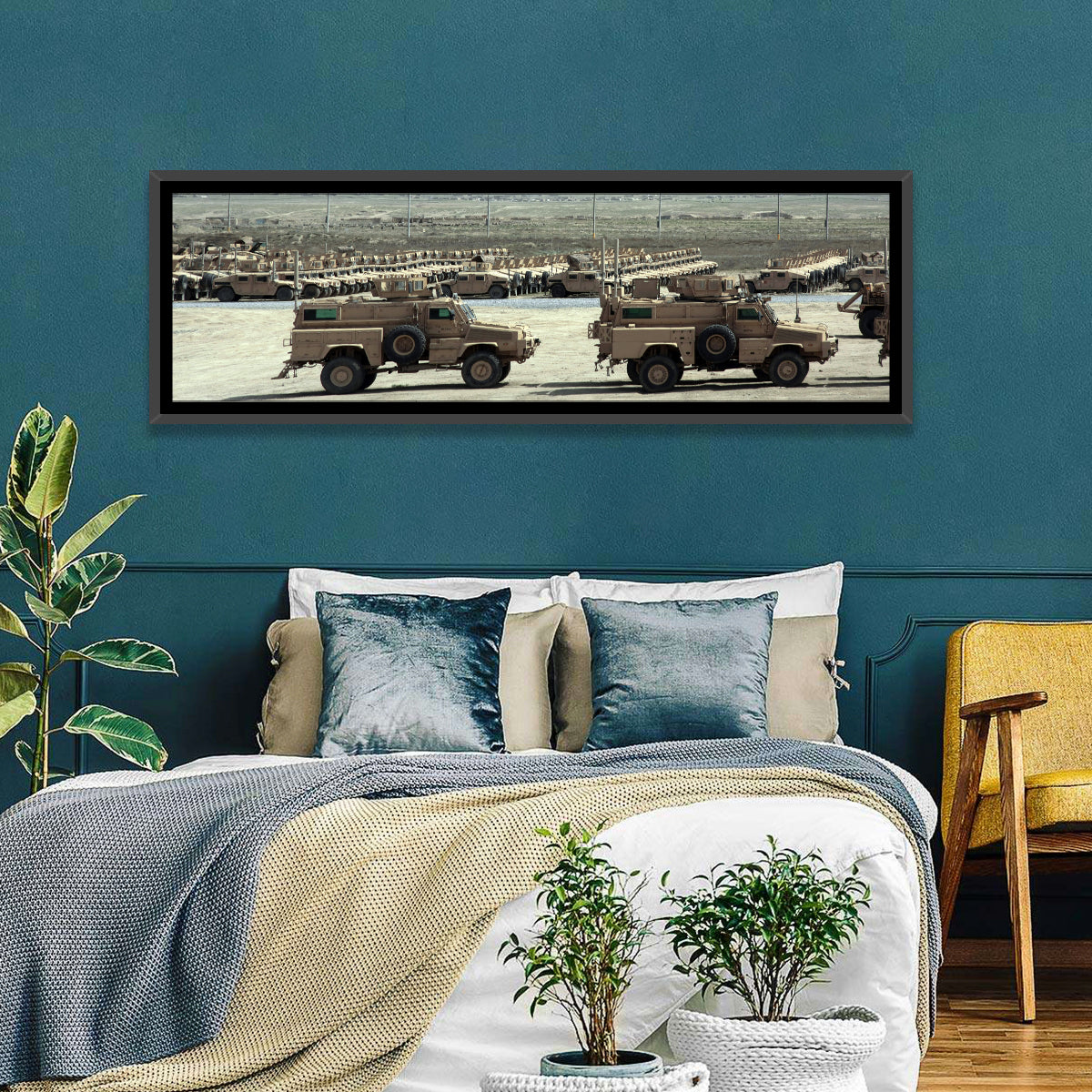 Mrap Vehicles in Desert Landscape Wall Art