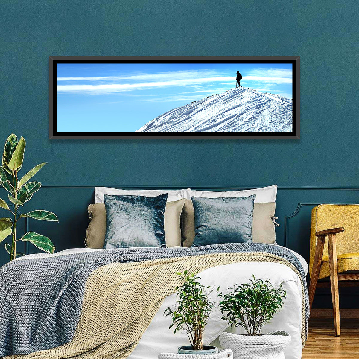 Mountaineer Summit Silhouette Wall Art