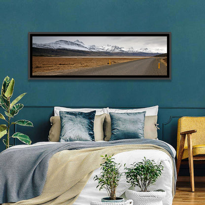 Icelandic Road to Snow-capped Mountains Wall Art