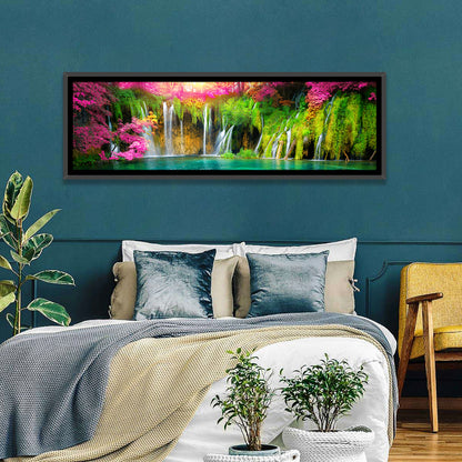 Plitvice Falls in Golden Light Wall Art