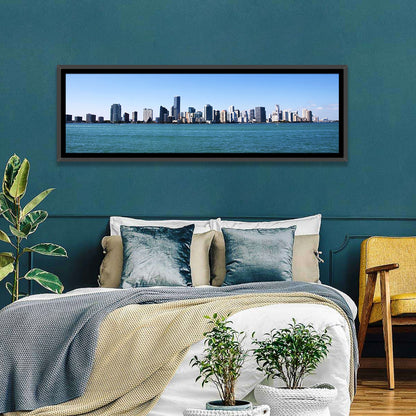 Miami Skyline Over Calm Blue Water Wall Art