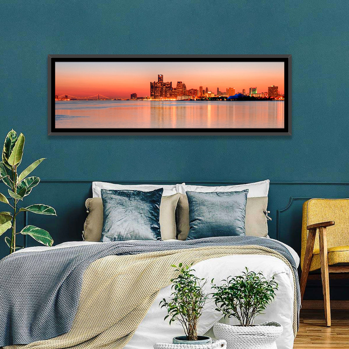 Detroit Golden Hour Skyline Wall Art