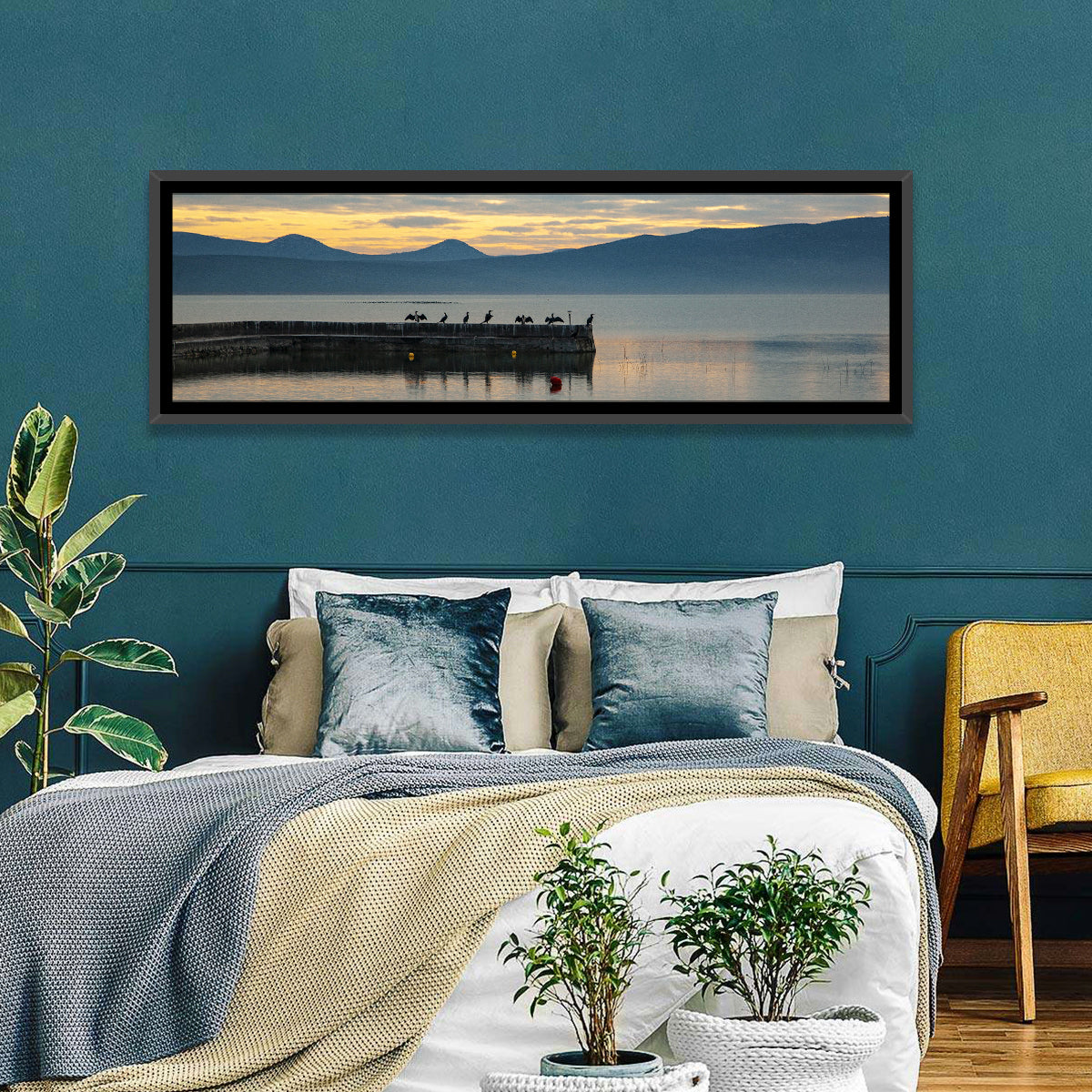 Lake Vrana Pier at Sunset Wall Art