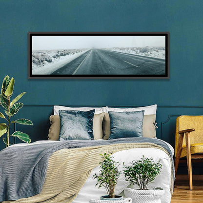 Foggy Winter Mountain Road Wall Art