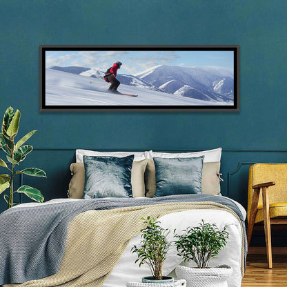 Skier on Snowy Mountain Slope Wall Art