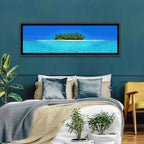 Turquoise Atoll Sandbar with Palm Trees Wall Art
