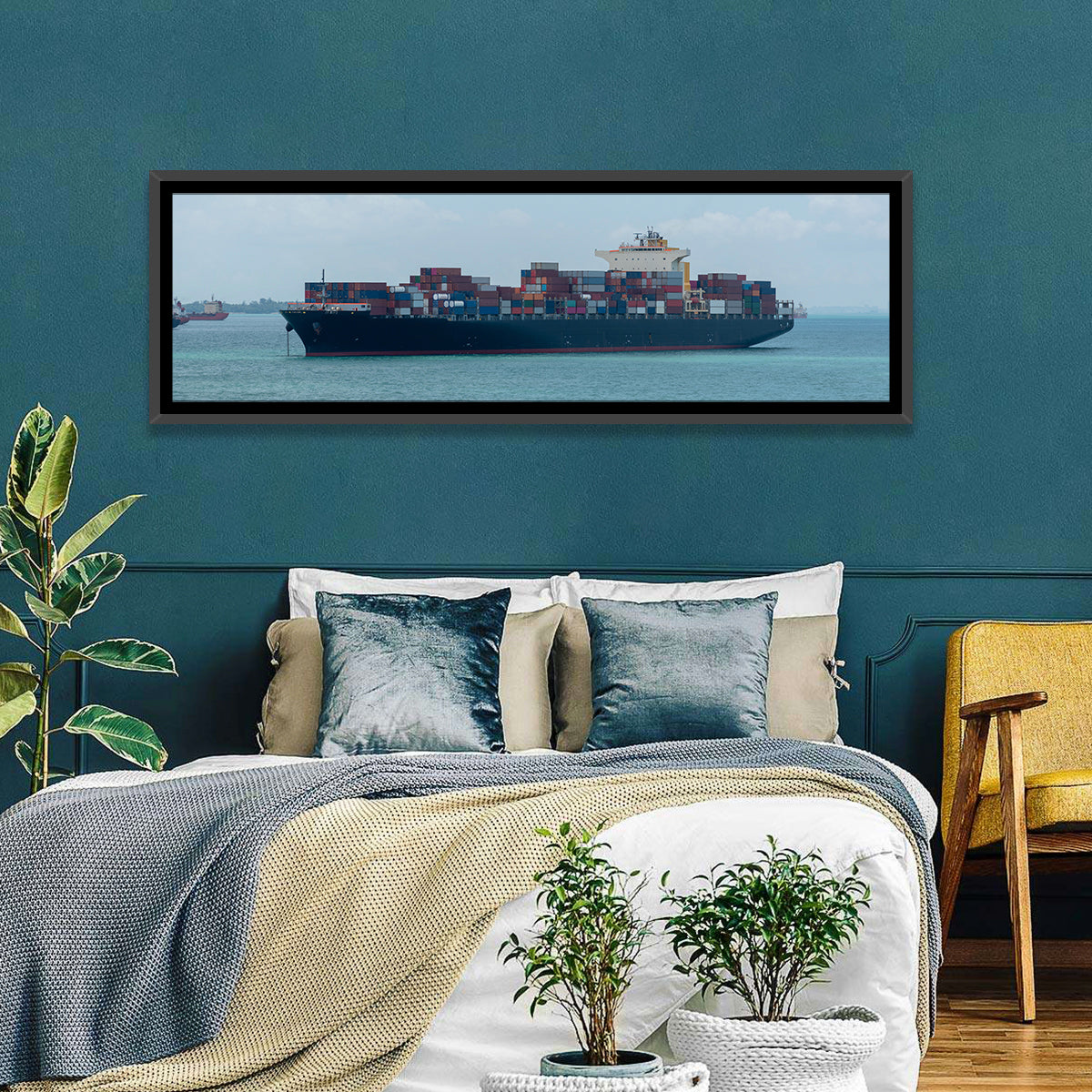 Harbor Container Ship at Sea Wall Art