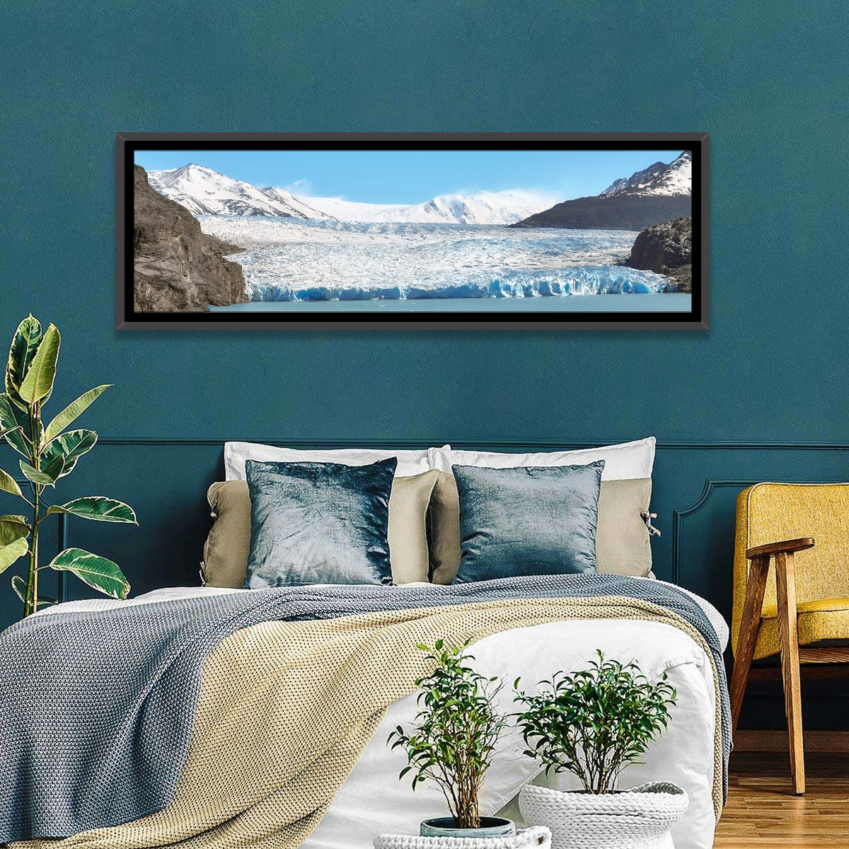 Grey Glacier and Blue Glacial Lake Wall Art